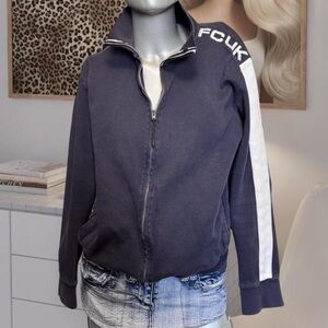 FCUK French Connection Y2K Zip Up Sweatshirt